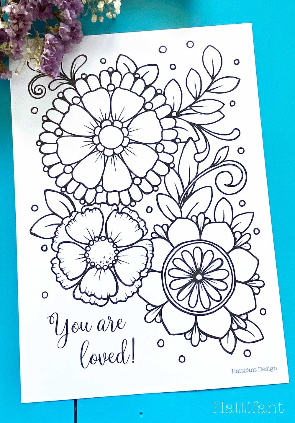 Coloring pages flower tangles