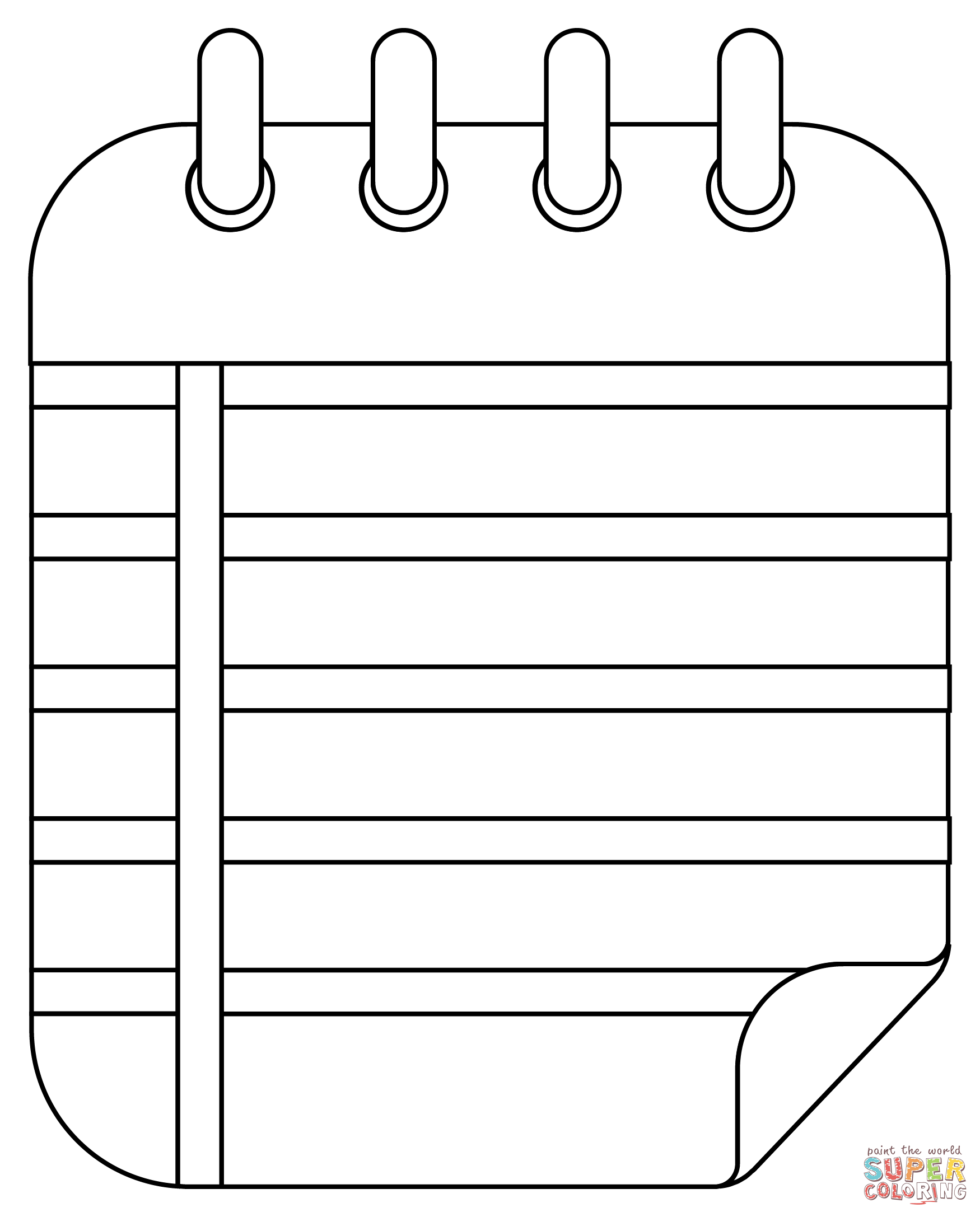 Lined paper coloring page free printable coloring pages