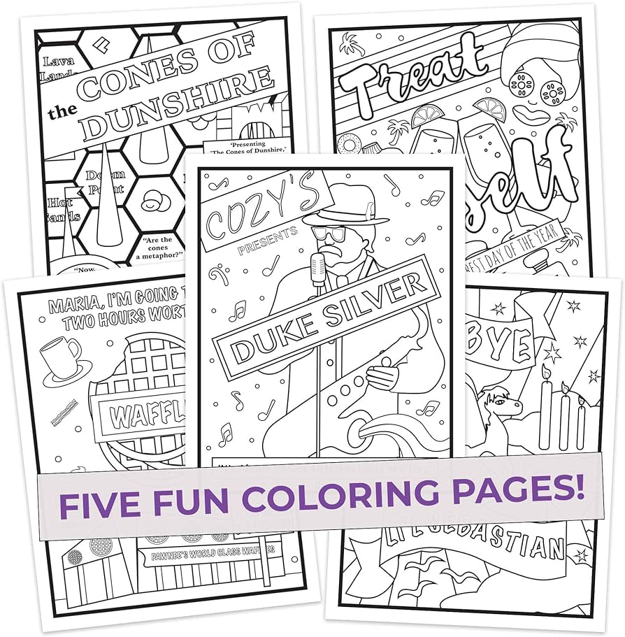 Parks and rec inspired coloring pages