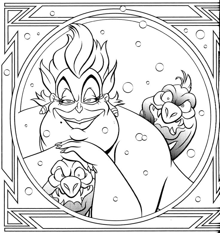 Coloring book disney ursula flotsam jetsam disney kleurplaten disney tekenen disney