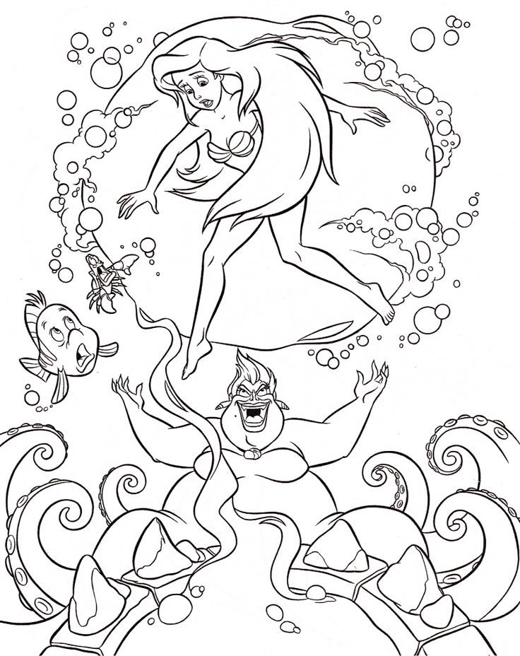 Ursula ariel coloring pages mermaid coloring disney princess coloring pages