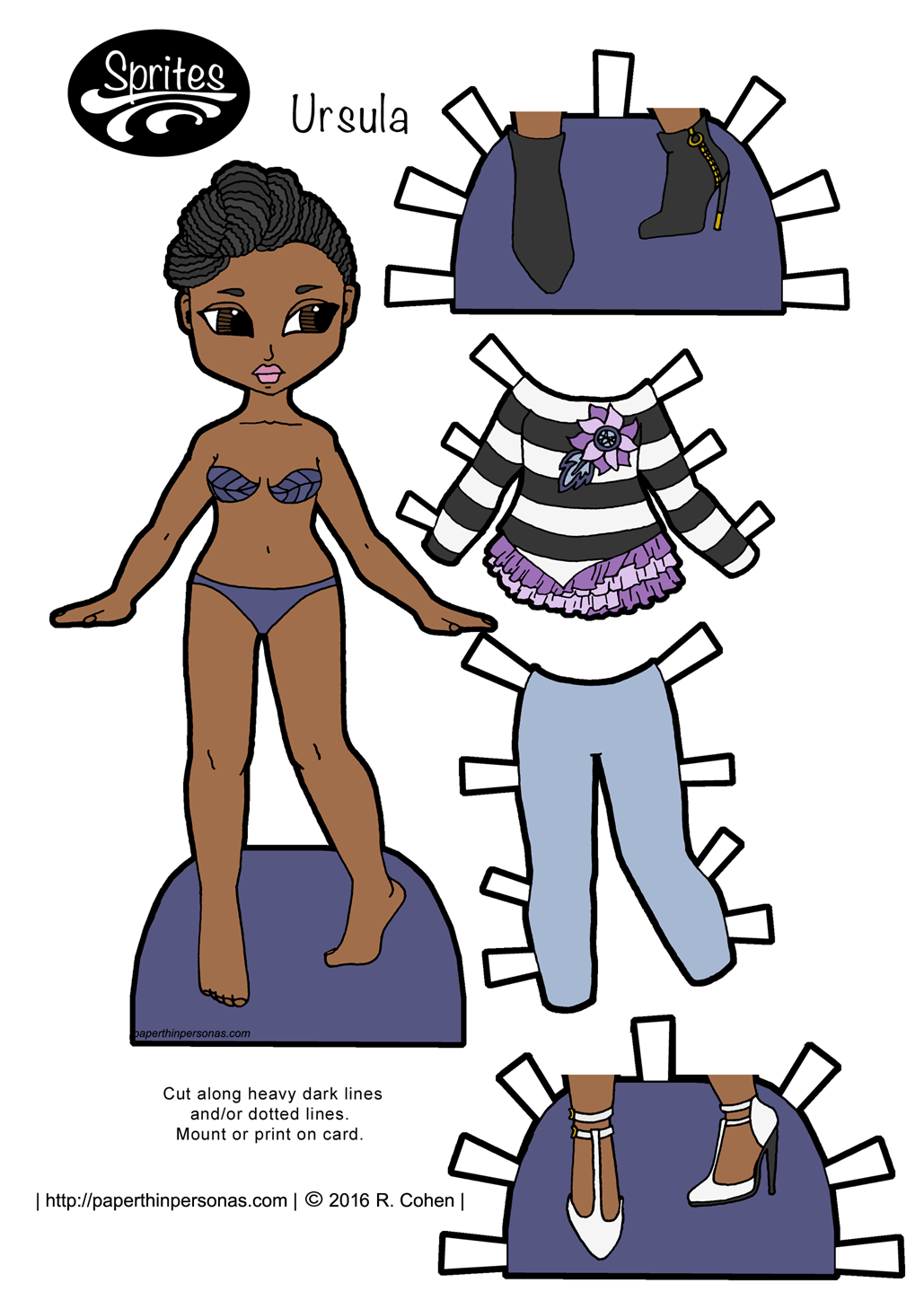 Ursulas modern clothes a printable paper doll â paper thin personas