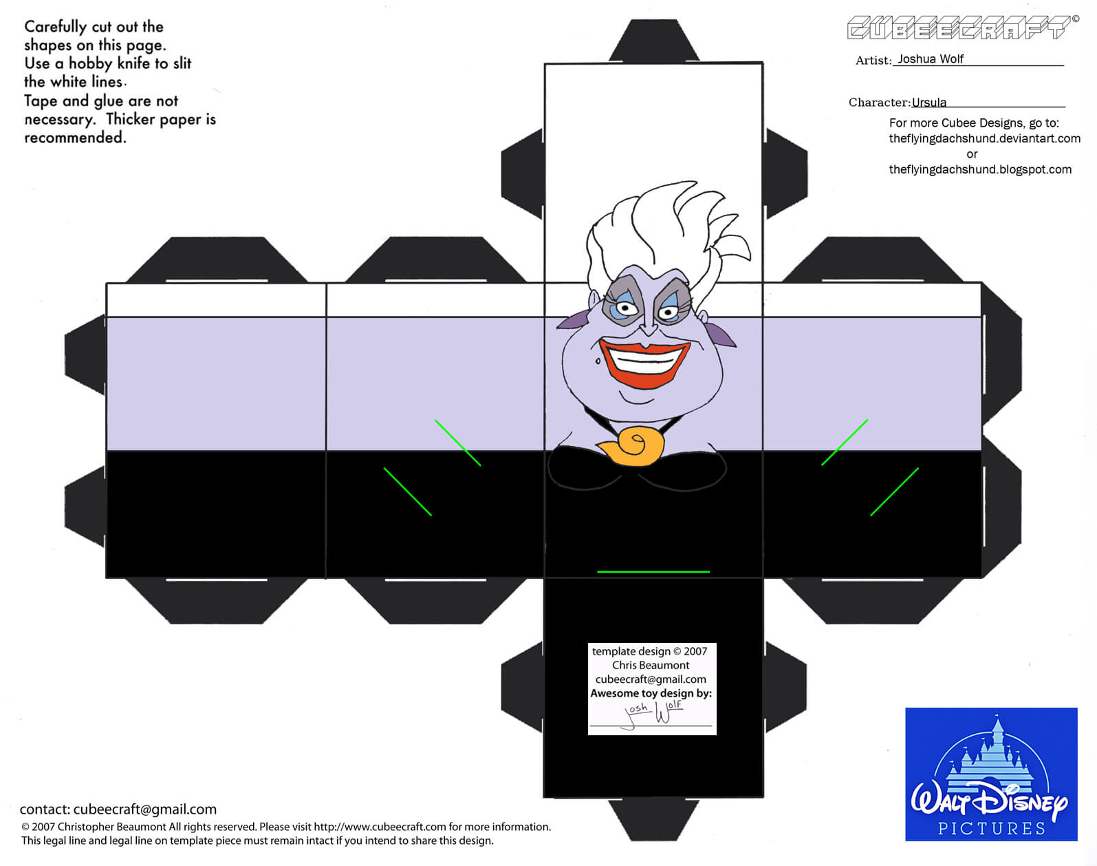 Ursula paper toy free printable papercraft templates