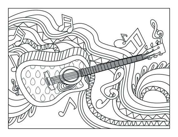 Coloring pages free guitar coloring pages sheets for kids