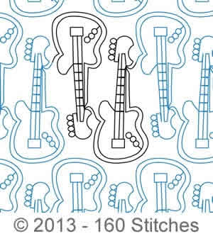 Guitars stitches digitized quilting designs