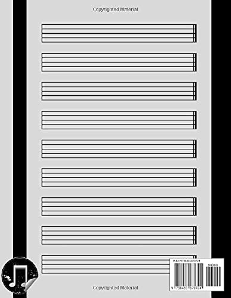 Blank guitar tab manuscript paper guitar tablature notebook page paperback ch souf books