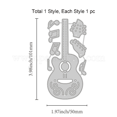 Wholesale globleland guitar metal cutting dies music note die cuts stencil template moulds for scrapbook embossing album paper card making