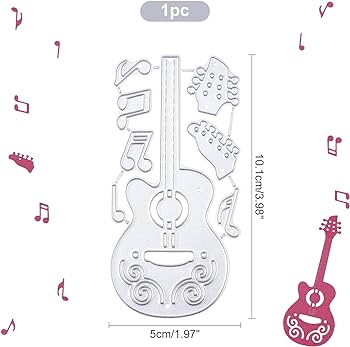 Globleland guitar metal cutting dies music note die cuts stencil template for scrapbook embossing album paper card making buy online at best price in k