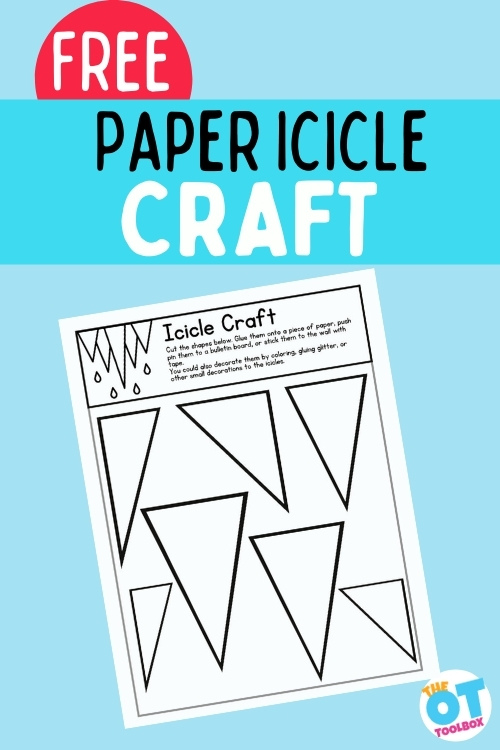 Paper icicle template for scissor skills
