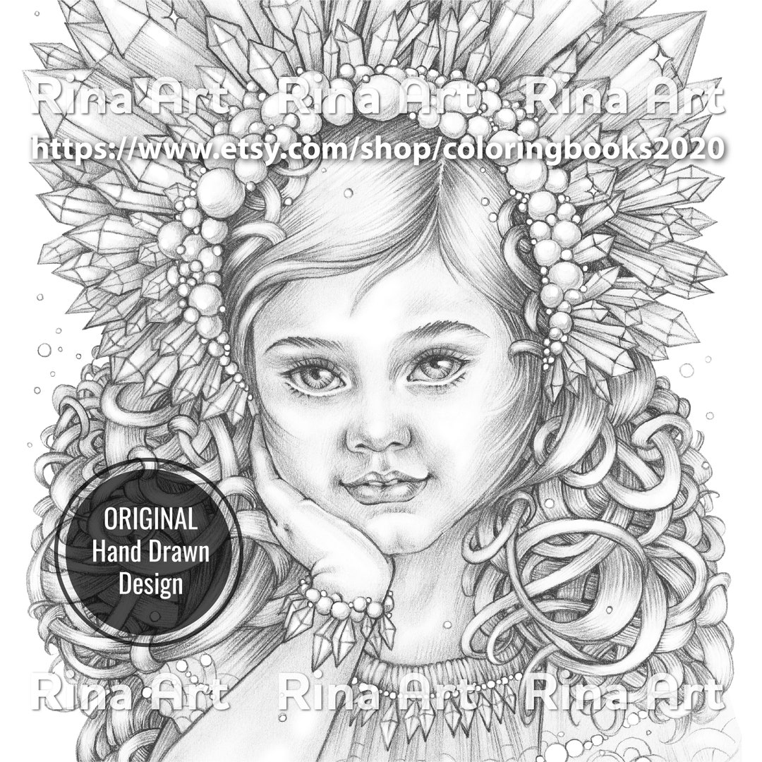 Buy princess icicle coloring page printable adult colouring pages book download grayscale illustration jpg pdf online in india