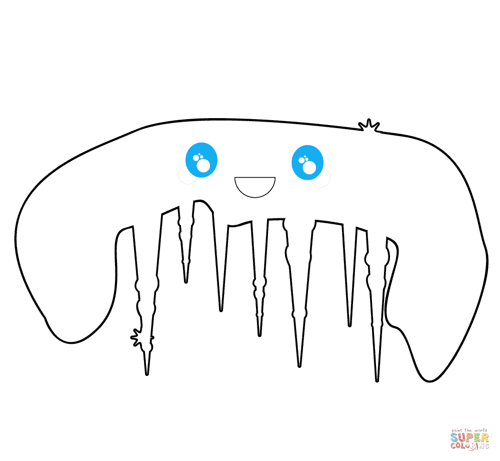 Kawaii icicle coloring page free printable coloring pages