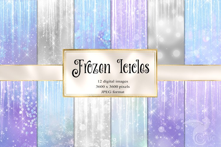 Frozen icicles digital paper
