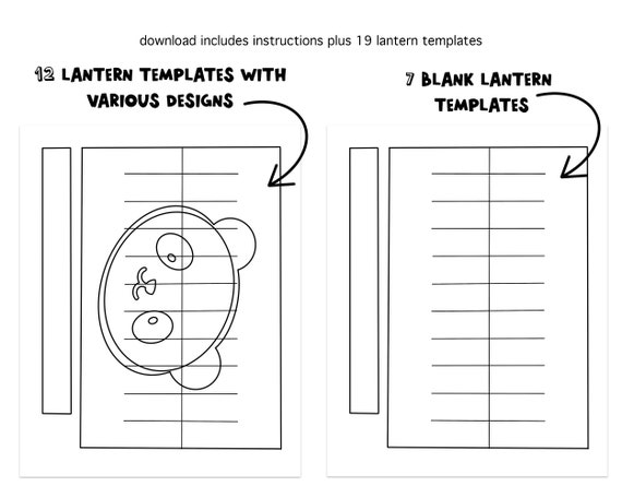 Mid autumn moon festival paper lantern coloring pages digital download