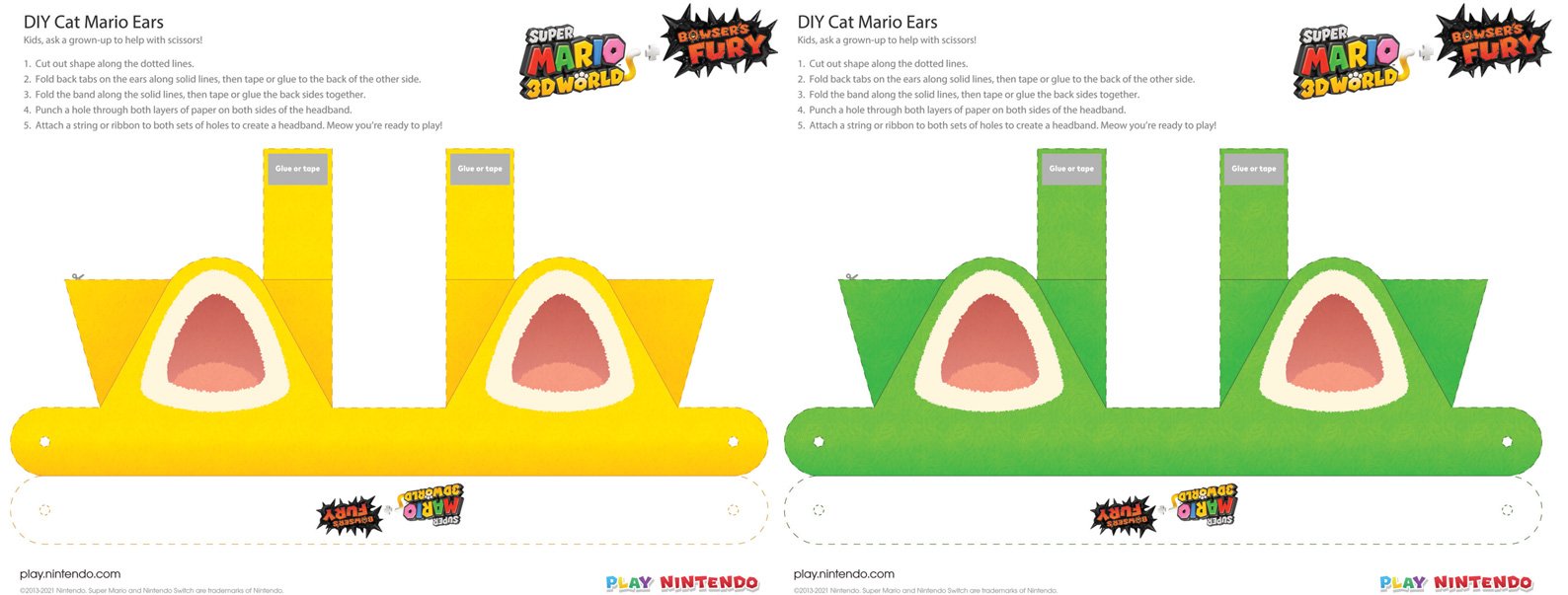 Cat mario peach luigi toad printable papercraft