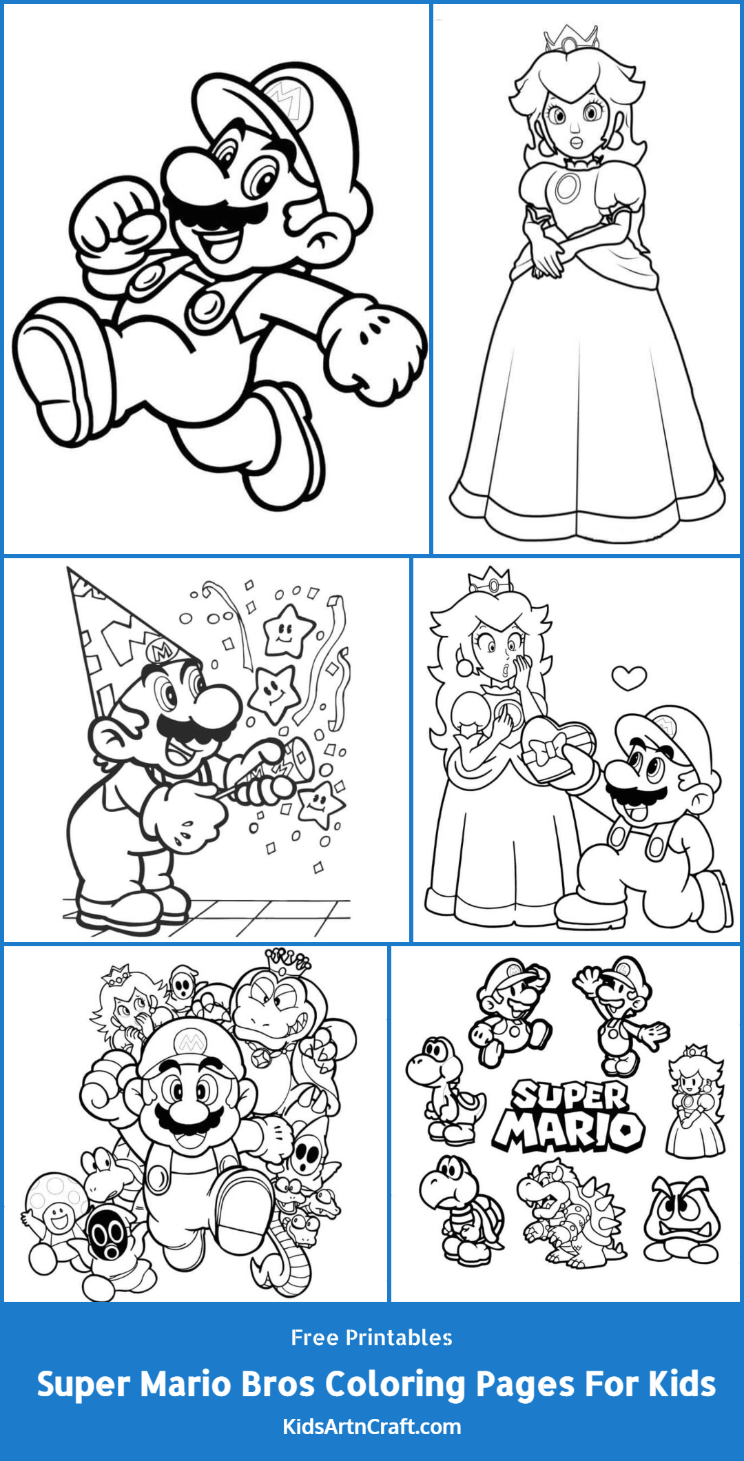 Super mario bros coloring pages for kids â free printables