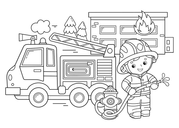 Hundred coloring book fireman royalty