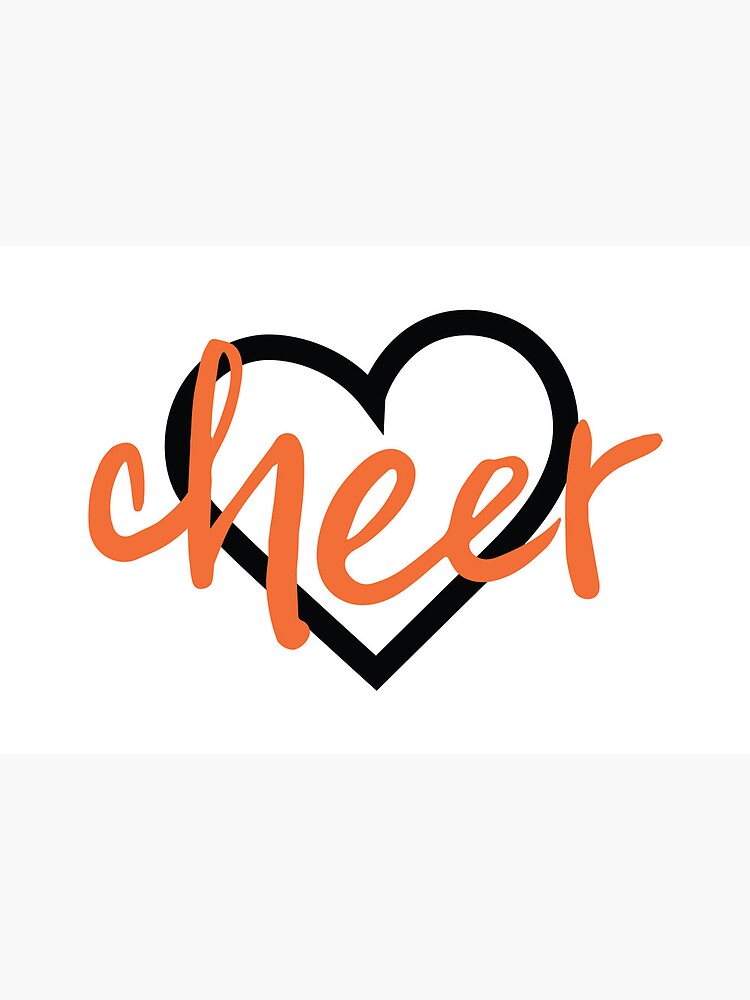 Orange cheer hearts pom poms megaphone pattern art board print for sale by susan lewis