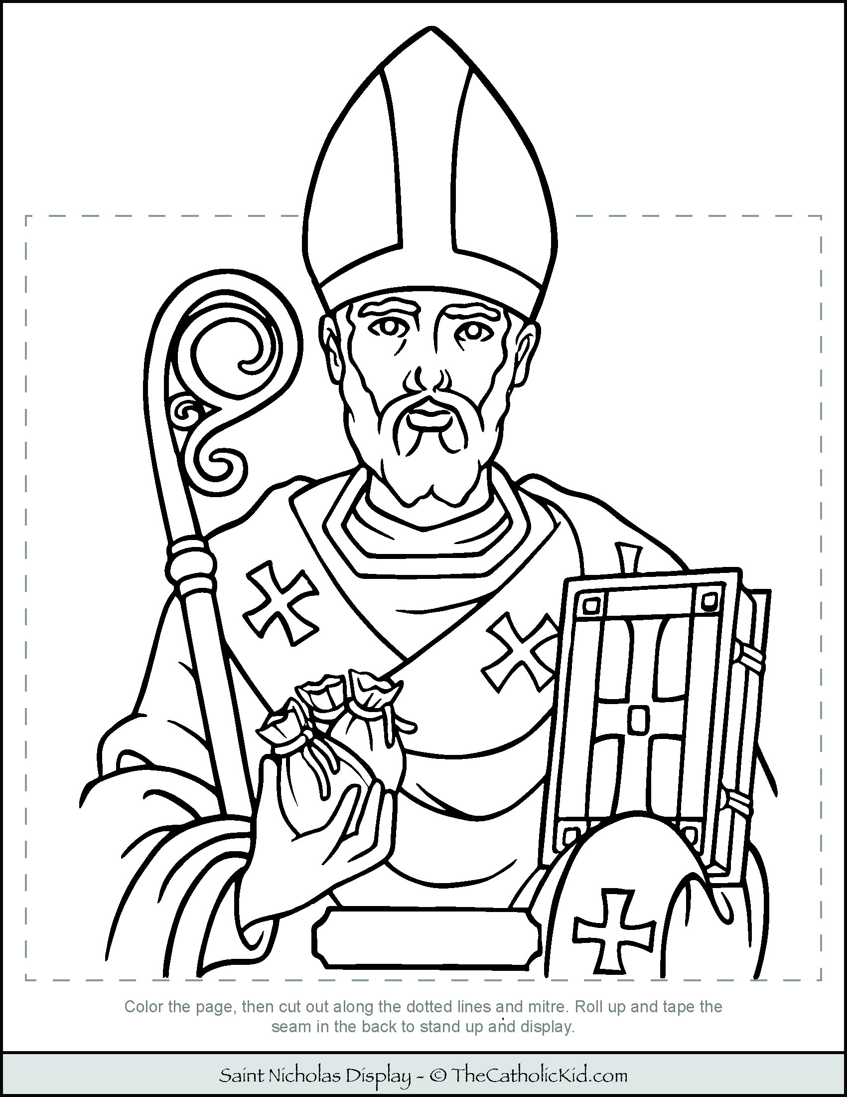 St nicholas coloring pages prayer sheet paper craft