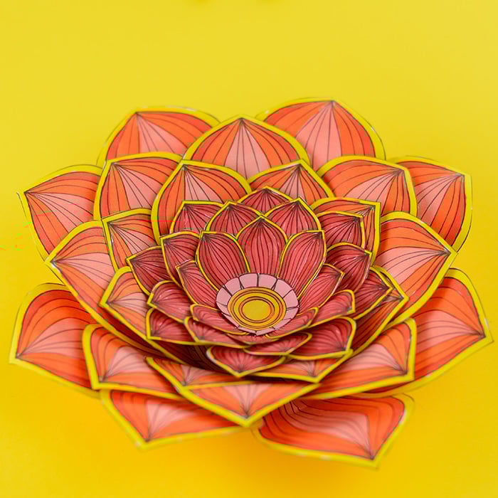 Paper craft flowers d coloring pages digital download of printable pdfs