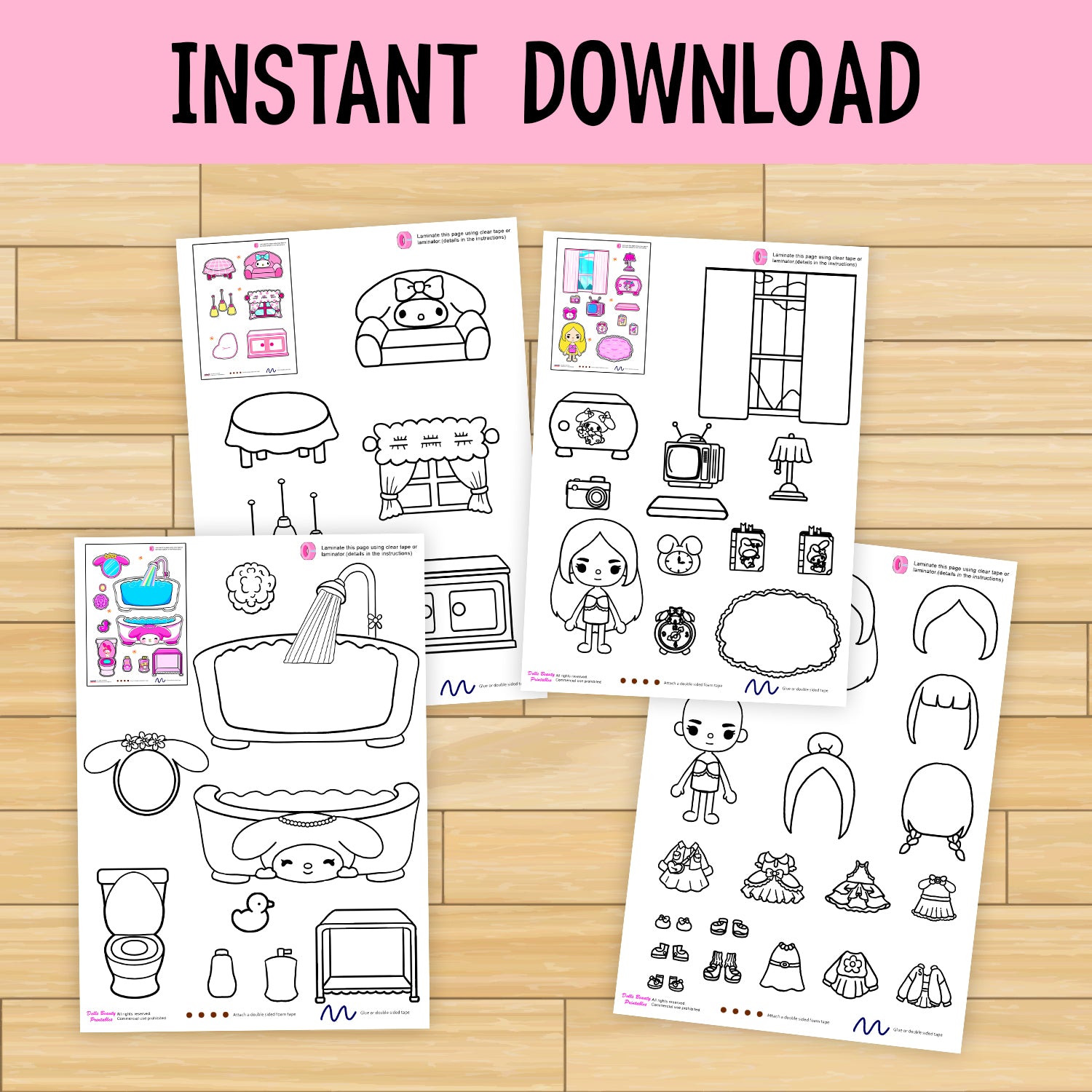 Color toca boca paper doll and clothes ð toca boca papercraft col â woa doll craft