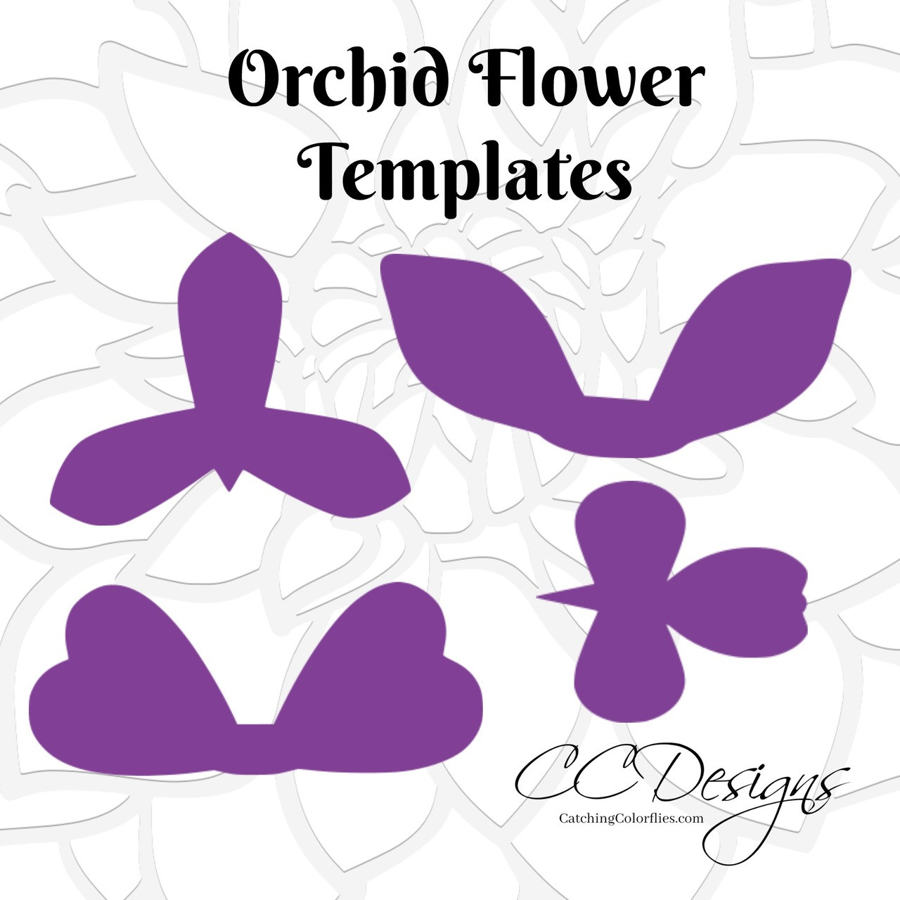 Orchid paper flower templates