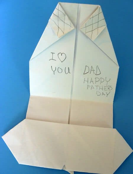 Fathers day shirt and tie origami card alpha mom