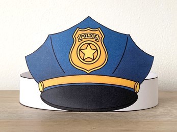 Police cap paper crown printable template