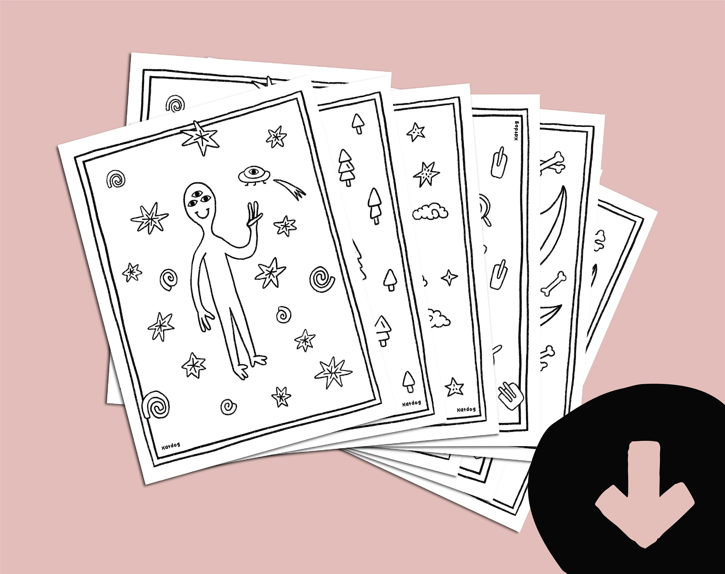 Mythical paranormal creatures coloring pages digital download