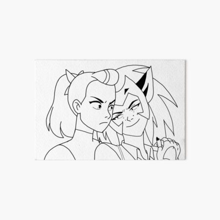 Catradora holding hands art board print for sale by valenpedro