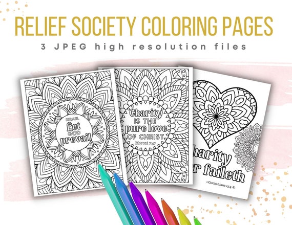 Relief society coloring pages lds coloring pages coloring set lds gifts lds rs gift lds ministering gift download now