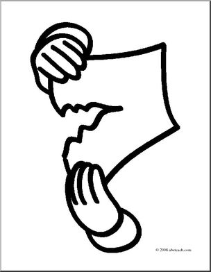 Clip art basic words tear coloring page i