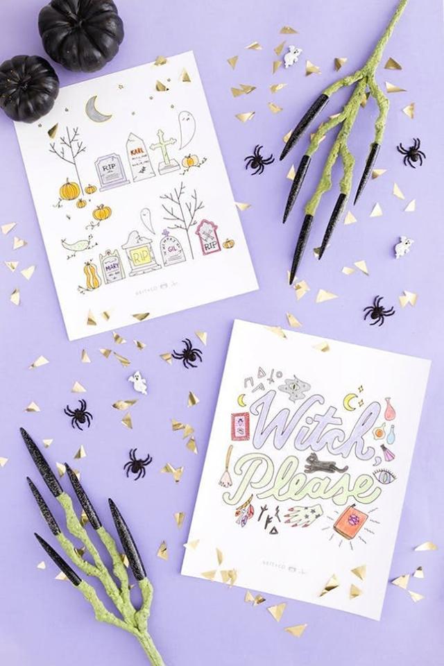 Halloween coloring page printables to keep kids and adults busy