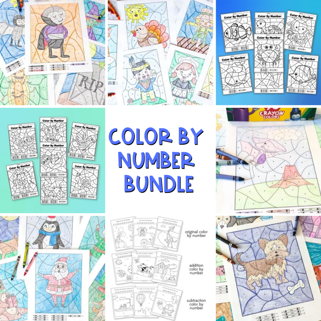Color by number worksheet bundle â simple everyday mom