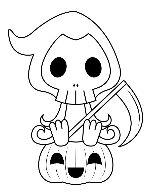 Printable cute grim reaper and jack