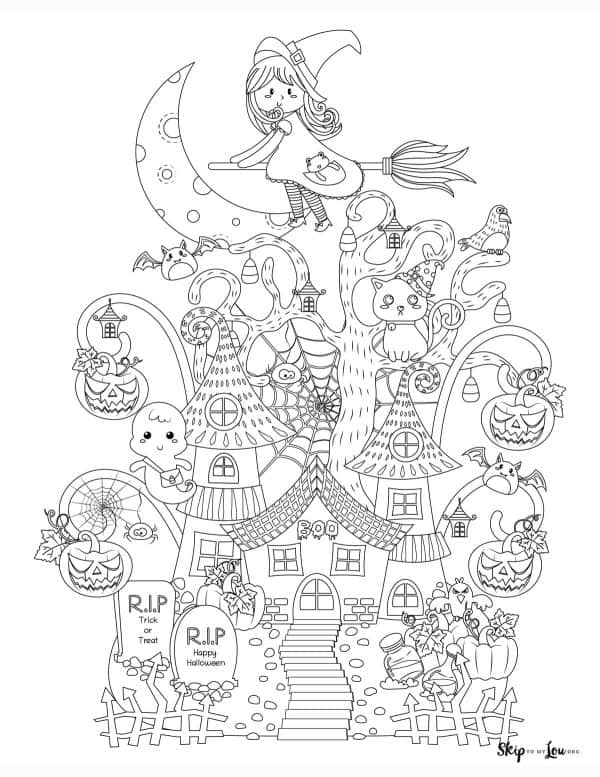 Cute halloween coloring pages to print and color skip to my lou