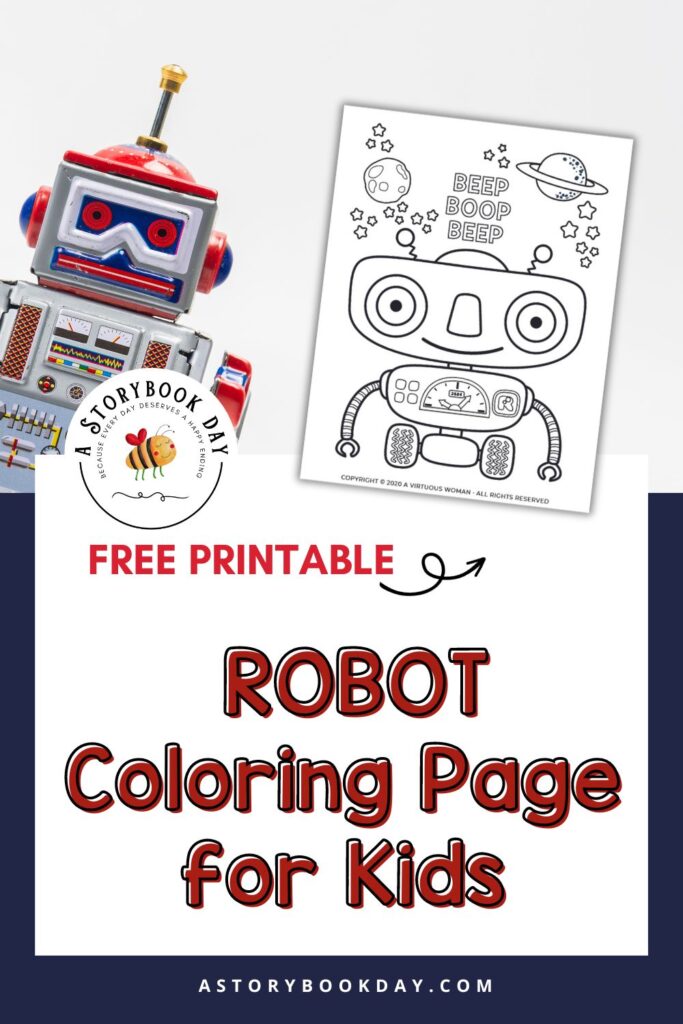 Print this fun robot coloring page for kids