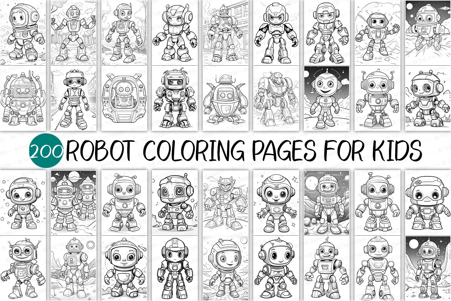 Robot coloring pages for kids cute adult activity