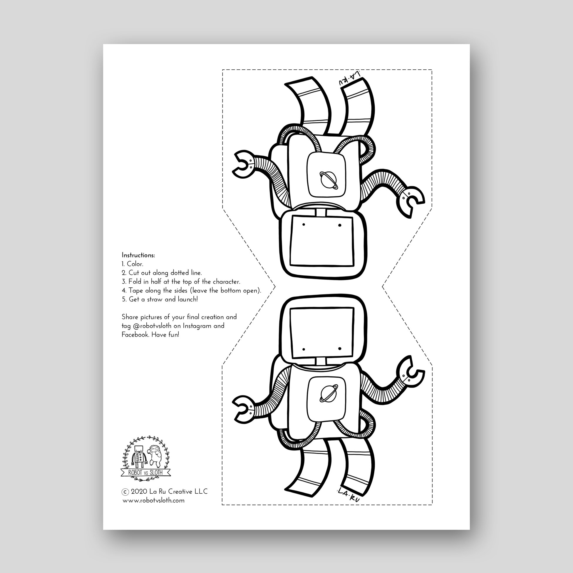Coloringsheets â robot vs sloth