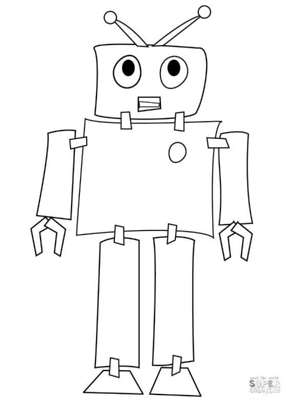 Get this robot coloring pages paper and tapes robot