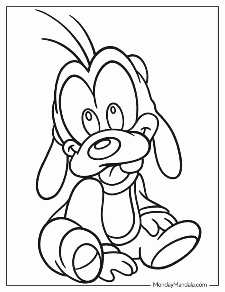 Goofy coloring pages free pdf printables