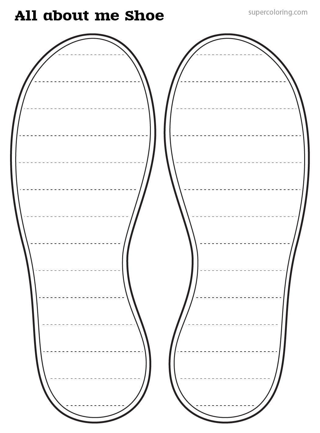 Shoe soles writing template free printable papercraft templates