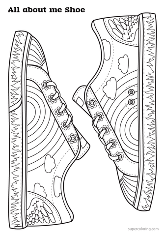Sneakers shoes for coloring activity free printable papercraft templates