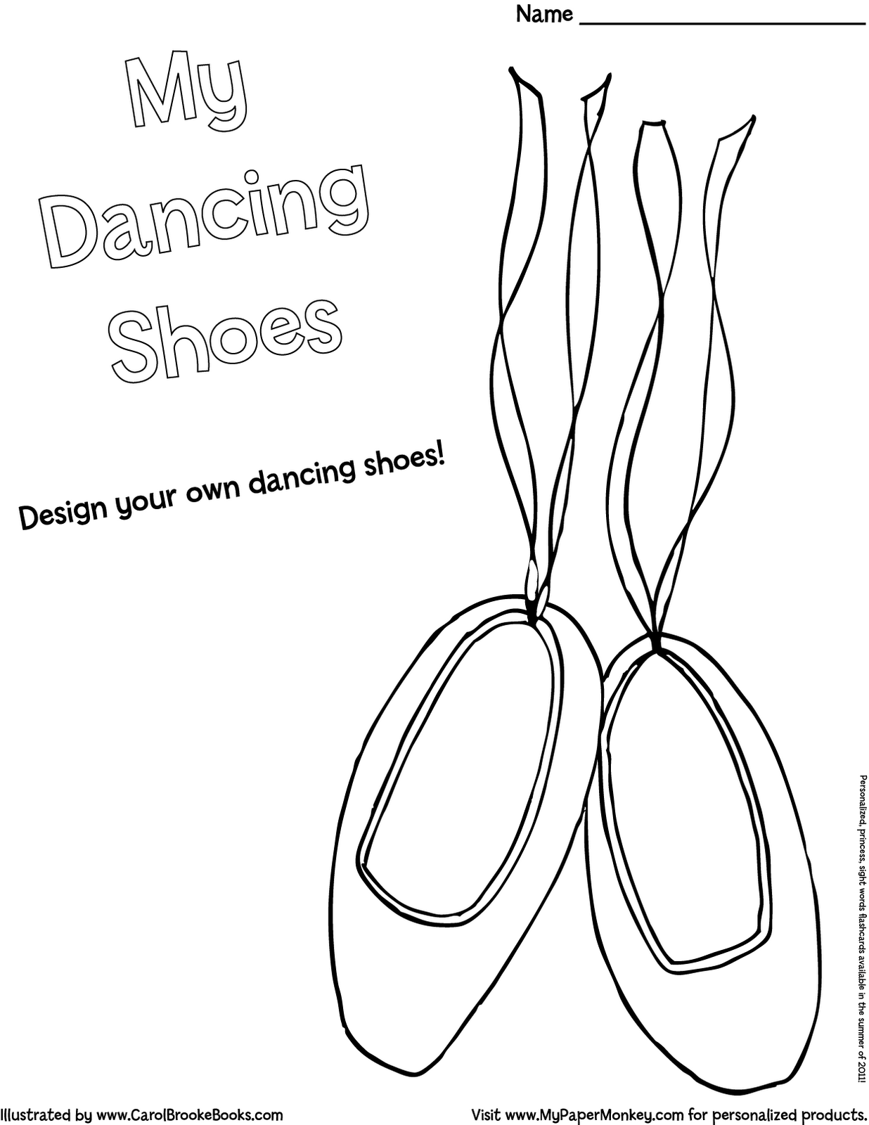 Caroline brooke author illustrator and photographer princess and dancing shoes coloring pages