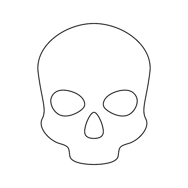 Premium vector coloring page with skull for kids