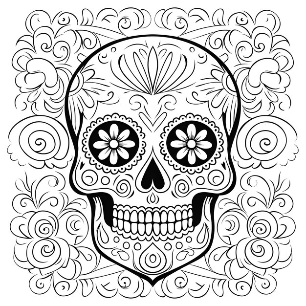 Page sugar skull coloring pages images