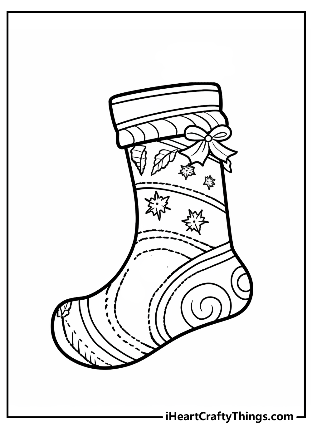 Christmas stocking coloring pages free printables