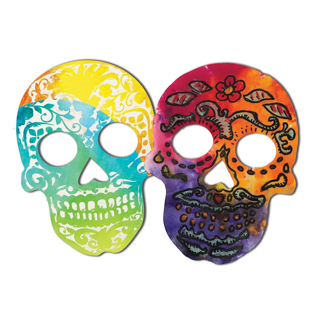 Color diffusing sugar skulls â