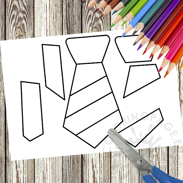 Tie paper craft template printable coloring page