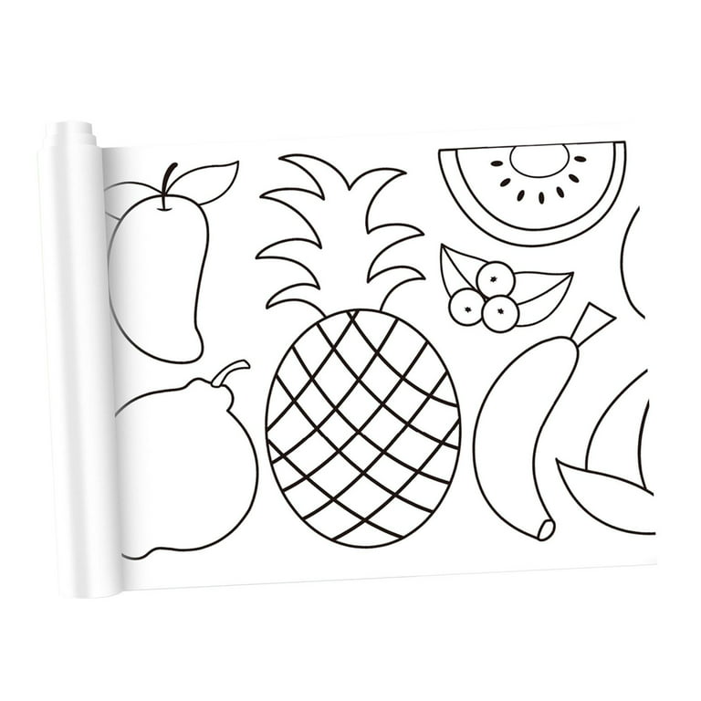 Art paper roll educational toy diy coloring book coloring posters for classroom fruit and vegetable