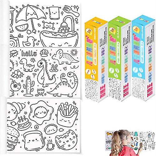 Childrens drawing roll diy sticky color filling paper early educational toys fruugo no